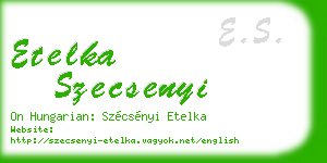 etelka szecsenyi business card